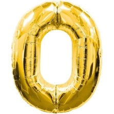 Urfakent 0 Rakamlı Folyo Balon Gold Renk 40 Inç
