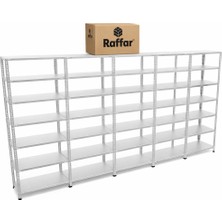 Raffar Galvaniz 7 Katlı 5li Birleşik Arşiv Raf Sistemi - Çelik Raf - Metal Raf