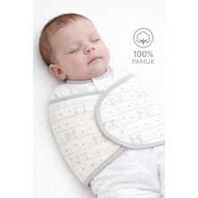 Mimocan 0-4 Ay Yarım Kundak %100 Pamuk Yenidoğan Kundak - Yumuşak Dolgulu, Ayarlanabilir Cırtlı Bebek Kundak