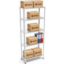 Raffar Galvaniz 5 Katlı Arşiv Raf Sistemi - Çelik Raf - Metal Raf