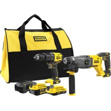 Stanley SFMCK216MDS 18V Fatmax® V20 Kömürsüz Darbeli Matkap ve Sds-Plus Kırıcı (1x4.0 Ah), (1x2.0 Ah)