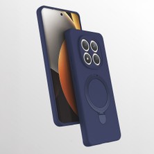 Nova Global Redmi Note 15 Pro Kılıf M-Safe Şarj Özellikli Standlı Zore Samara Kapak - Lacivert