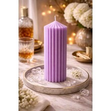 Silindir Soya Mum Dekoratif Mum Vanilya Kokulu