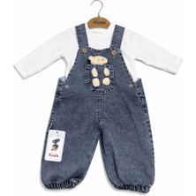 Leona Baby Mavi Ayıcık Kot Takım