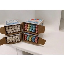 15'li Tozsuz  Yuvarlak Renkli ve Beyaz Tebeşir 4 Kutu Bir Arada