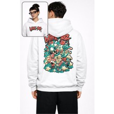 Fuddy Moda Unisex BLINK-182 Sırt Baskılı Kapüşonlu Sweatshirt, Oversize Rock Band Temalı Hoodie