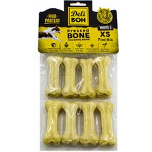 Indispensablely Deri Köpek Çiğneti Pres Kemik 8X7CM Beyaz