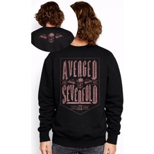 Fuddy Moda Unisex Oversize Avenged Sevenfold A7X Est 1999 Ense Baskılı Bisiklet Yaka Kapüşonsuz Sweatshirt