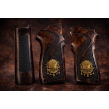 Smith & Wesson Ahşap Lazer Işlemeli Devlet Arma Logolu Kabze