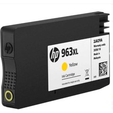 Lazer Ofis Malzemeleri Hp 963XL Sarı Orjinal Kartuş 1,600 SAYFA officejet pro 9012 / 9016 / 9023 / 9025 / 9010