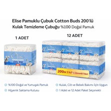 Bezos Elise Pamuklu Çubuk Cotton Buds 200’LÜ Kulak Temizleme Çubuğu Doğal Pamuk