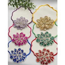 Elçiçek Homedecor Sunum Peçete,kokteyl Peçete,lüks Taşlı Kahve Yanı Sunum Peçete 6 Adet