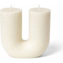 WAXERA Karamel Kokulu Dekoratif U Mum – El Yapımı %100 Soya Wax Modern Tasarım