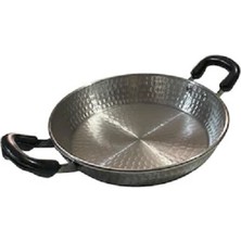 Mobilreyon Alüminyum Tava 24 cm  Mini Boy Tava  Çap 24 Cm- Yükseklik 4 cm  Plastik Çift Kulp  Ağırlık 240 gr Kamp ve Odun Ateşi Için Uygundur