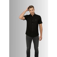 Man Klas Erkek Gömlek Düğme Detaylı Premium Likralı Kısakollu Slim Fit Erkek Spor Gömlek