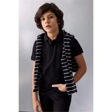 DeFacto %100 Pamuk Regular Fit Basic Düz Pike Kısa Kollu Polo Tişört Erkek Çocuk K1689A626SM