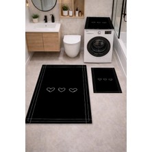 Get Carpet 3’lü Banyo Paspas Takımı – Banyo Paspas Takımı ve Çamaşır Makine Örtüsü Matı Dijital Baskılı, Yıkanabilir, Klozet ve Makine Önü Set
