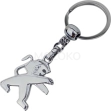 Mozoko Yüksek Kaliteli Peugeot Logolu Metal Araç Anahtarlık, Çift Yönlü Logo, Hediyelik Araba Anahtarlık