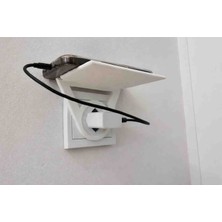 Talaşoğlu 3D Baskı Priz Üstü Şarj Standı – Duvar Tipi Telefon Şarj Rafı – Kablo Düzenleyici Priz Rafı