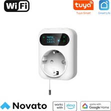 Novato Wifi OLED Ekranlı Harici Sıcaklık Sensörlü Priz Tipi Termostat ( Tuya, Smart Life Uyumlu )