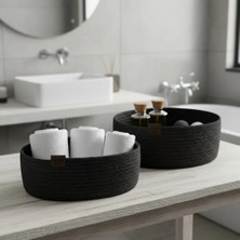 Comfort Craft Doğal Jüt 2'li Dekoratif Sepet Seti - Banyo ve Mutfak Düzenleyici - Çok Amaçlı Hasır Organizer