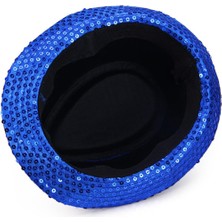 Kaia Life Disko Star Mavi Payetli Fötr Şapka Yetişkin Boy