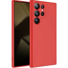 Ve Kırmızı Samsung Galaxy S24 Ultra ile Uyumlu Rose Serisi Kamera Korumalı Silikon Kılıf