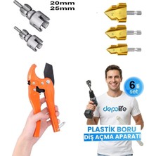 Depolife Pprc Pvc Boru Makası Plastik Su Borusu Diş Açma Havşa Pah Açma Aparatı Tesisatçı Kılavuz Seti