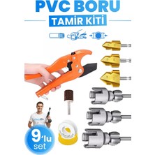 Depolife 9'lu Pprc Pvc Boru Makası Plastik Su Borusu Diş Açma Havşa Pah Açma Aparatı Tesisatçı Kılavuz Seti