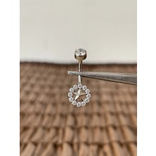 Aida Jewelss Gerçek Titanium G23 Güneş Zirkon Titanyum Göbek Piercing