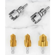 Depolife Pvc Havşa Seti ve 1/2- 3/4 Iç Diş Açma Seti Klavuz Pprc Ahşap Paft Açma Seti 5li