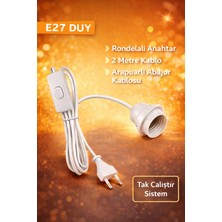 ZMR Lumıxa 1 Adet Seyyar Fişli E27 Duylu 2 Metre Arapuarlı Kablo Beyaz (Ampul Hariç Satılmaktadır)