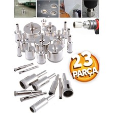 Depolife Elmaslı Boru Tipi Panc 23 Parça (3MM-60MM) Mermer Granit Fayans Cam Yuvarlak Delme Matkap Uyumlu