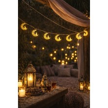 Pairla 2 Metre Gold 10 Adet Ramazan Temalı LED Işıklı Süsleme Seti Ramazan Süsleri, Ramazan Hediyem Ramazan Süsü