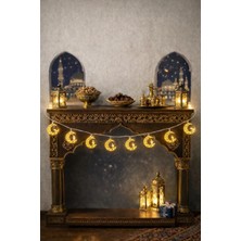 Pairla 2 Metre Gold 10 Adet Ramazan Temalı LED Işıklı Süsleme Seti Ramazan Süsleri, Ramazan Hediyem Ramazan Süsü