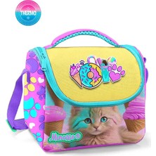 Minosso Kedi Desenli Thermo Beslenme Çantası 3001 1 Adet Polyester Malzeme ile Eğlenceli Tasarım