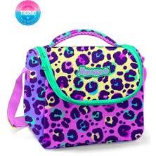 Minosso Renkli Leopar Desenli Kız Çocuk Thermo Beslenme Çantası 3002