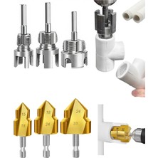 Depolife Pprc Pvc Boru Havşa ve Diş Açma Klavuz Seti 220MM 25MM 32MM Pafta Kılavuz Diş Açma 6'lı Pah