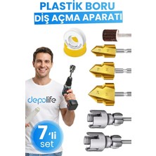 Depolife 7'li Pprc Pvc Plastik Su Borusu Diş Açma Havşa Pah Açma Aparatı Zımpara Tesisatçı Kılavuz Seti