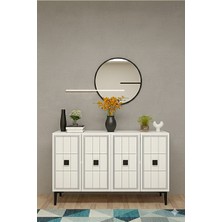 Yumedi Design KA1202B - Leyla Konsol ,tv Sehpası , Çok Amaçlı Dolap, Kahve Köşesi 120CM Beyaz