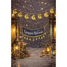 Pairla 2 Metre Gold 10 Adet Ramazan Temalı LED Işıklı Süsleme Seti Ramazan Süsleri, Ramazan Hediyem Ramazan Süsü