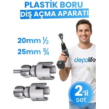 Depolife 2’ Li Set Iç Dış Plastik Boru Diş Açma Seti 1/2 ve 3/4 Inç Pvc Boru Pafta Klavuz 20MM 25MM Pprc