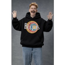 Fuddy Moda Unisex The Beatles Baskılı Kapüşonlu Sweatshirt, Oversize Rock Band Temalı Hoodie