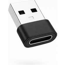 Voultage USB To Type-C Otg Dönüştürücü 3A Hızlı Şarj Destekli Siyah