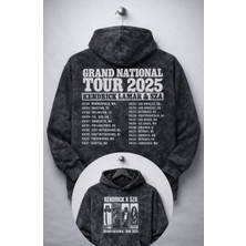 Fuddy Moda Unisex Sza x Kendrick Lamar Sırt Baskılı Kapüşonlu Yıkamalı Sweatshirt, Oversize Rap Temalı Hoodie