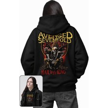 Fuddy Moda Unisex Oversize Avenged Sevenfold Hall To The King Sırt Baskılı Kapüşonlu Sweatshirt