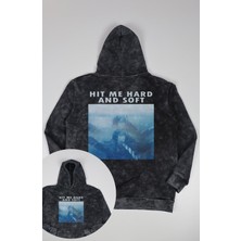 Fuddy Moda Unisex Oversize Hit Me Hard And Soft Sırt Baskılı Kapüşonlu Yıkamalı Billie Eilish Sweatshirt