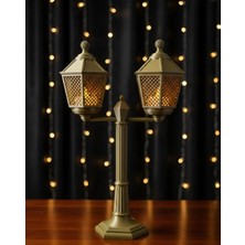 Brntech 3D Sokak Lambası Mumluk - Çift Başlı Retro Tasarım Şamdan