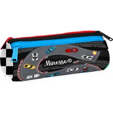 Minosso Araba Desenli Erkek Çocuk Üç Bölmeli Kalem Çantası 6008