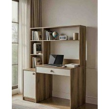 Pema Home %100 Mdf Kapaklı Çekmeceli Kitaplıklı Çalışma Masası